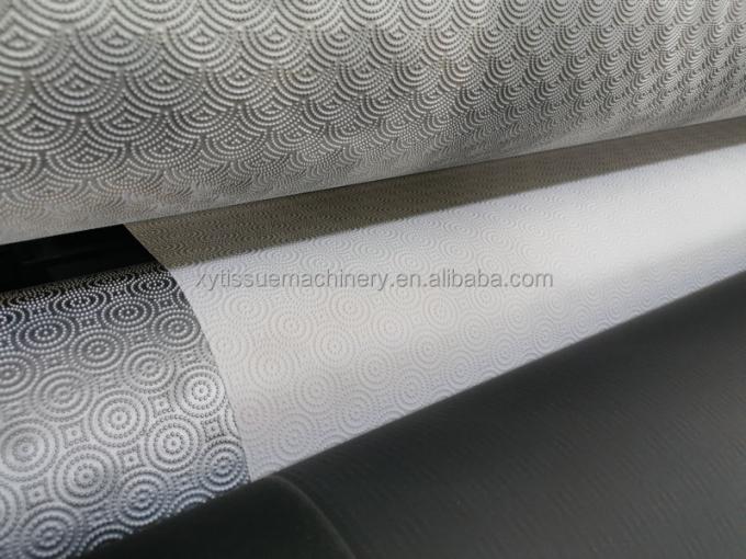 Ωραίο σχεδιασμό Dot To Dot Lamination Embossing Μηχανή επανόρθωσης χαρτιού πετσέτας κουζίνας 3