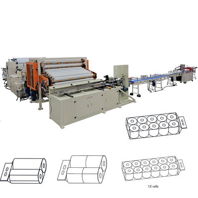 12 Rolls Bundle Lamination Small Toilet Tissue Paper Roll Making Machine Γραμμή παραγωγής